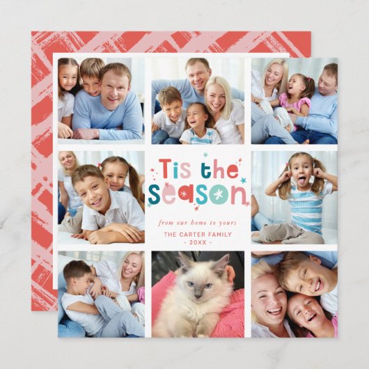ファミリーホリデー数々の8 photo instagram squares シーズンカード (正面/裏面)