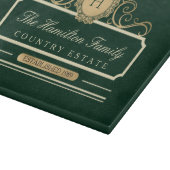 ファミリーホームエレガントモノグラム伝統グリーン カッティングボード (角)