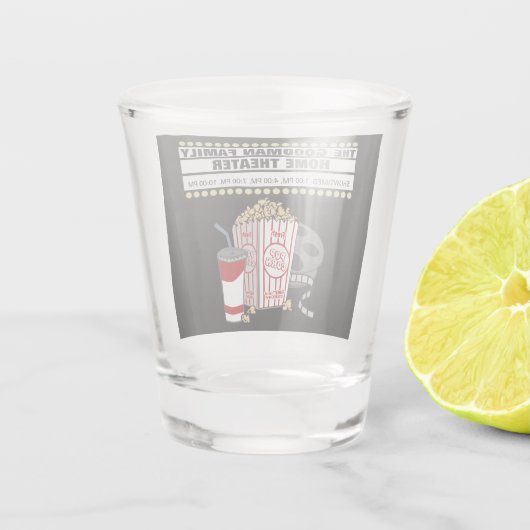 ファミリーホームシアターパーソナライズされた ショットグラス (裏面)