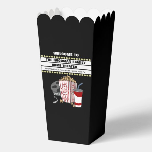 ファミリーホームシアター名前をカスタムするポップコーンフェイスボックス フェイバーボックス (裏面)