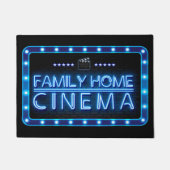 ファミリーホームシネマルームブルーネオンエフェクトドアマット ドアマット (正面)