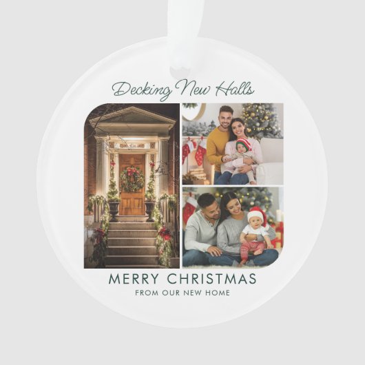 ファミリーホームフォト初めてのクリスマスホリデイ オーナメント (正面)