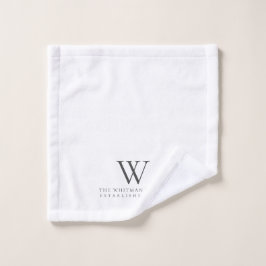 ファミリーホームモノグラモダンム白炭 ウォッシュタオル