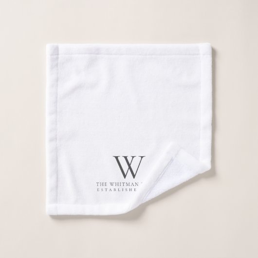 ファミリーホームモノグラモダンム白炭 ウォッシュタオル (ウォッシュタオル)