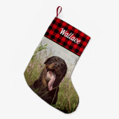 ファミリーポートレートカスタムプリントペット写真 スモールクリスマスストッキング (正面 (吊り時))