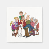 ファミリーポートレート紙ナプキンス スタンダードカクテルナプキン (正面)