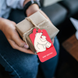 ファミリーポーラーベアーレッドクリスマスギフトタグ ギフトタグ