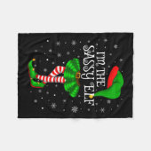 ファミリーマッチングウィメンズガールズ私はSy小妖精や小人のクリスマス フリースブランケット (正面(横))