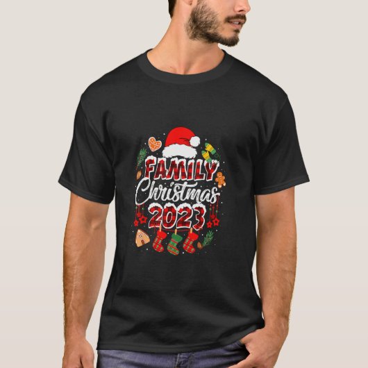 ファミリーマッチングクリスマスサンタマッチングパジャマロ Tシャツ (正面)