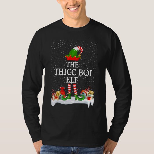 ファミリーマッチンググループクリスマスザThiccボイ小妖精や小人 Tシャツ (正面)