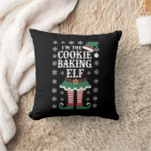 ファミリーマッチングザクッキーベーキング小妖精や小人クリスマス クッション (ブランケット)