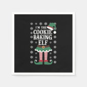 ファミリーマッチングザクッキーベーキング小妖精や小人クリスマス スタンダードカクテルナプキン (正面)