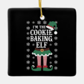 ファミリーマッチングザクッキーベーキング小妖精や小人クリスマス セラミックオーナメント (正面)