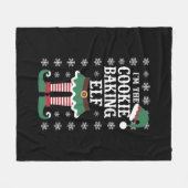 ファミリーマッチングザクッキーベーキング小妖精や小人クリスマス フリースブランケット (正面(横))