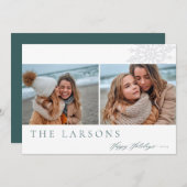 ファミリーマーキー |ハッピーホリデー2枚の写真 シーズンカード (正面/裏面)