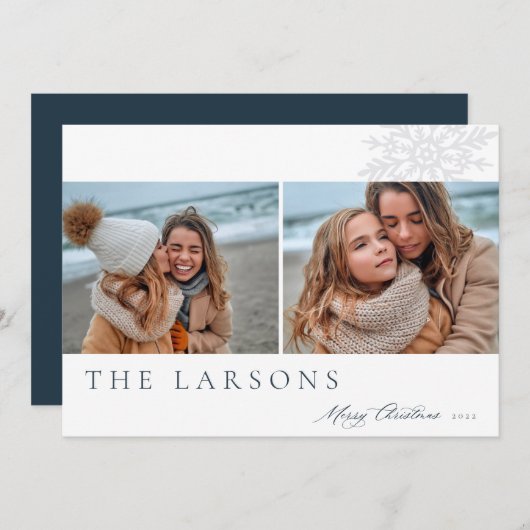 ファミリーマーキー | Merry Christmas 2枚の写真 シーズンカード (正面/裏面)