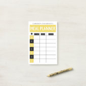ファミリーミールプランナー | 黄色と黒 | 名前をカスタムする ポストイット (デスク上)