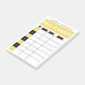 ファミリーミールプランナー | 黄色と黒 | 名前をカスタムする ポストイット (アングル)