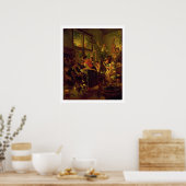 ファミリーミール(キャンバス上の油) ポスター (キッチン)