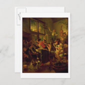 ファミリーミール(キャンバス上の油) ポストカード (正面/裏面)