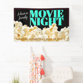 ファミリームービーナイトシアタールームシネマポップコーン 横断幕