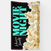 ファミリームービーナイトシアタールームシネマポップコーン 横断幕 (縦)