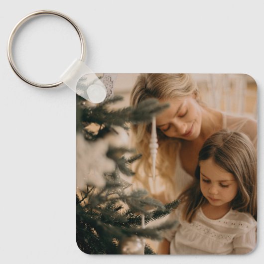 ファミリーメタルスクエアキーチェーンとメリークリスマス キーホルダー (正面)