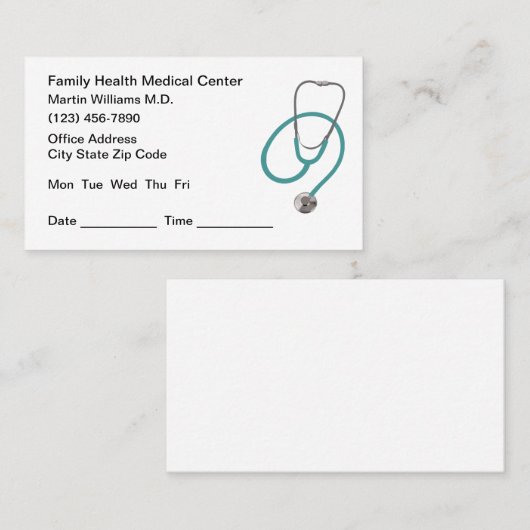ファミリーメディカルアポイントメント名刺デザイン 名刺 (正面/裏面)