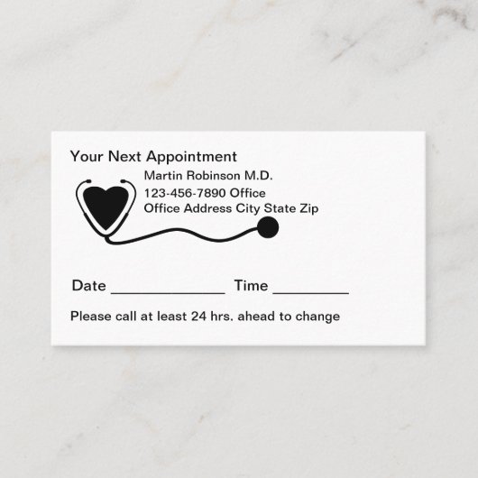 ファミリーメディカルオフィスアポイントメントカード 予約カード (正面)