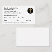 ファミリーメディカルオフィスアポイントメントカード 予約カード (正面/裏面)