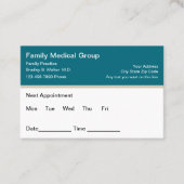 ファミリーメディカルドクターアポイントメントカード 名刺 (正面)