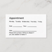 ファミリーメディカルドクターオフィスアポイントメント 名刺 (裏面)