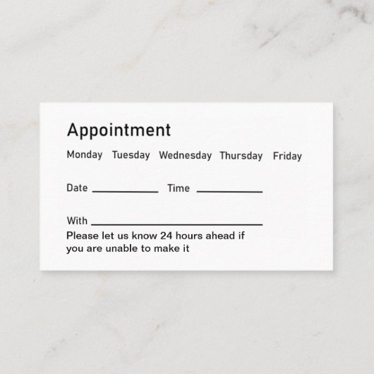 ファミリーメディカルドクターオフィスアポイントメント 名刺 (裏面)