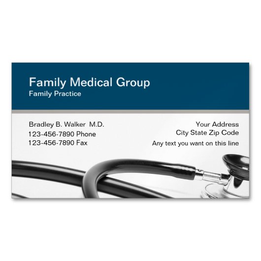 ファミリーメディカルドクター磁気ビジネスカード マグネット名刺 (正面)