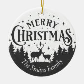 ファミリーメパーソナライズされたリークリスマスオーナメント セラミックオーナメント (正面)