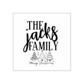 ファミリーメリークリスマスゴムの自墨印 ラバースタンプ (インプリント)