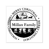 ファミリーメリークリスマスサンタテーマ セルフインキングスタンプ (デザイン)