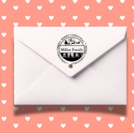 ファミリーメリークリスマスサンタテーマ セルフインキングスタンプ