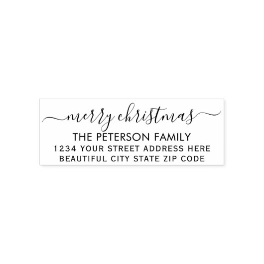 ファミリーメリークリスマススクリプト差出人住所セルフ セルフインキングスタンプ (デザイン)