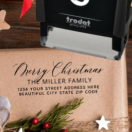 ファミリーメリークリスマススクリプト差出人住所セルフ セルフインキングスタンプ
