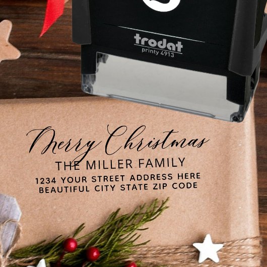 ファミリーメリークリスマススクリプト差出人住所セルフ セルフインキングスタンプ