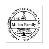 ファミリーメリークリスマスツリーテーマ セルフインキングスタンプ (デザイン)