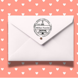 ファミリーメリークリスマスツリーテーマ セルフインキングスタンプ