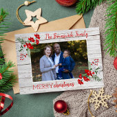 ファミリーメリークリスマスフォトホリデーカード シーズンカード
