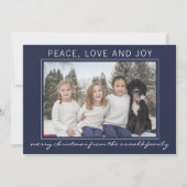 ファミリーメリークリスマスホリデーフォトカード シーズンカード (正面)