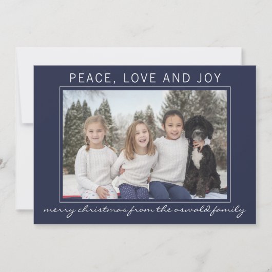 ファミリーメリークリスマスホリデーフォトカード シーズンカード (正面)