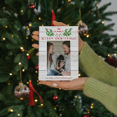 ファミリーメリークリスマスホリデーフォトカード シーズンカード