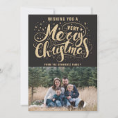 ファミリーメリークリスマスホリデーフォトカード シーズンカード (正面)