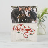 ファミリーメリークリスマスホリデーフォトカード シーズンカード (スタンド正面)