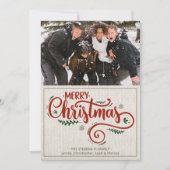 ファミリーメリークリスマスホリデーフォトカード シーズンカード (正面)